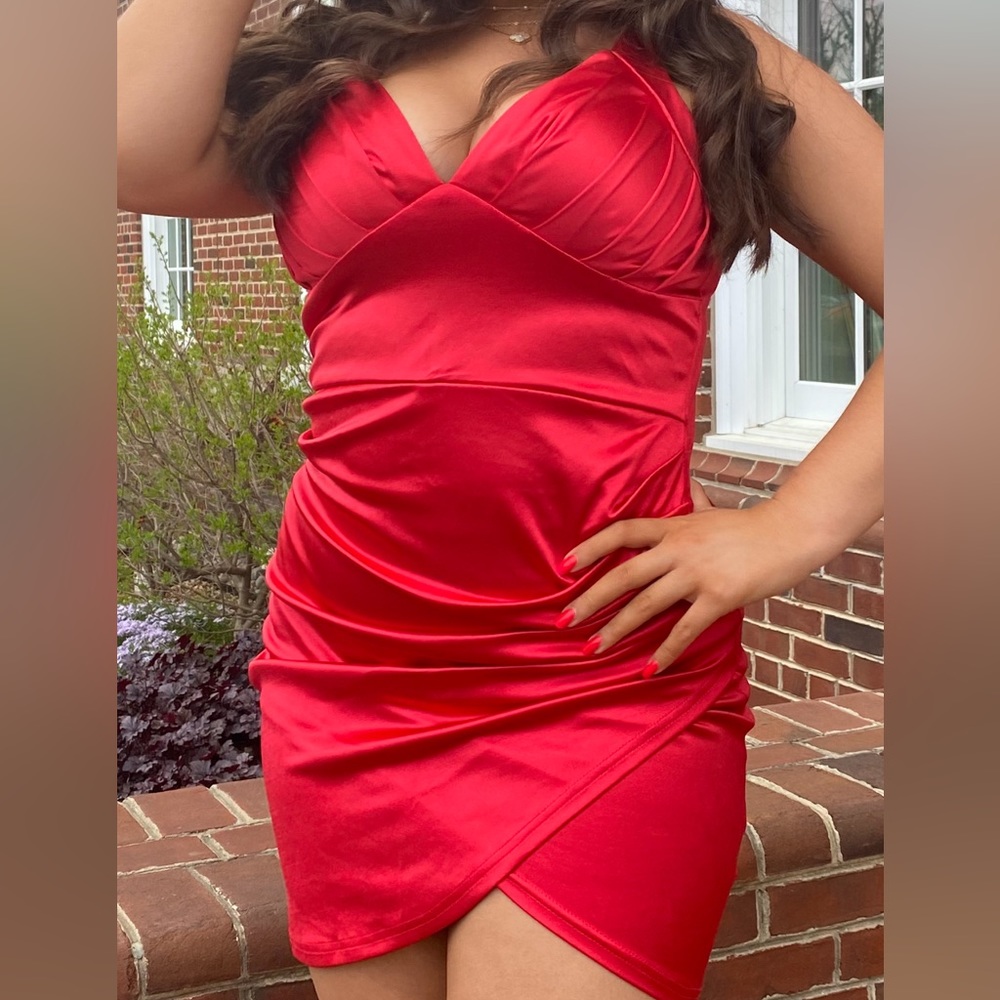 Red Mini Dress - Picture 2 of 4